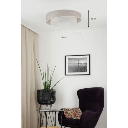 Brilagi - LED zatemnljivo stropno svetilo DOVER SHINE LED/24W/230V Ø 60 cm 3000/4000/6500K siva/kremna + daljinski upravljalnik