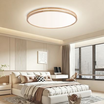 Brilagi - Zatemnjevalna LED stropna svetilka MOLINA LED/128W/230V 3000-6000K hrast, premer 100 cm + daljinski upravljalnik