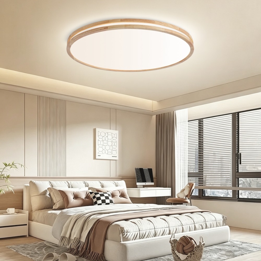 Brilagi - Zatemnjevalna LED stropna svetilka MOLINA LED/128W/230V 3000-6000K hrast, premer 100 cm + daljinski upravljalnik