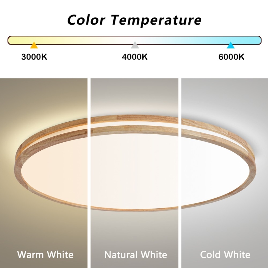 Brilagi - Zatemnjevalna LED stropna svetilka MOLINA LED/128W/230V 3000-6000K hrast, premer 100 cm + daljinski upravljalnik