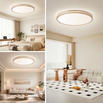 Brilagi - Zatemnjevalna LED stropna svetilka MOLINA LED/128W/230V 3000-6000K hrast, premer 100 cm + daljinski upravljalnik
