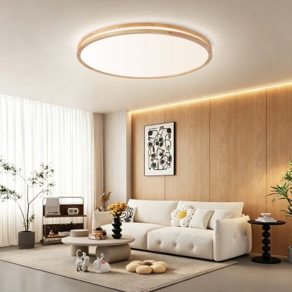 Brilagi - Zatemnjevalna LED stropna svetilka MOLINA LED/128W/230V 3000-6000K hrast, premer 100 cm + daljinski upravljalnik