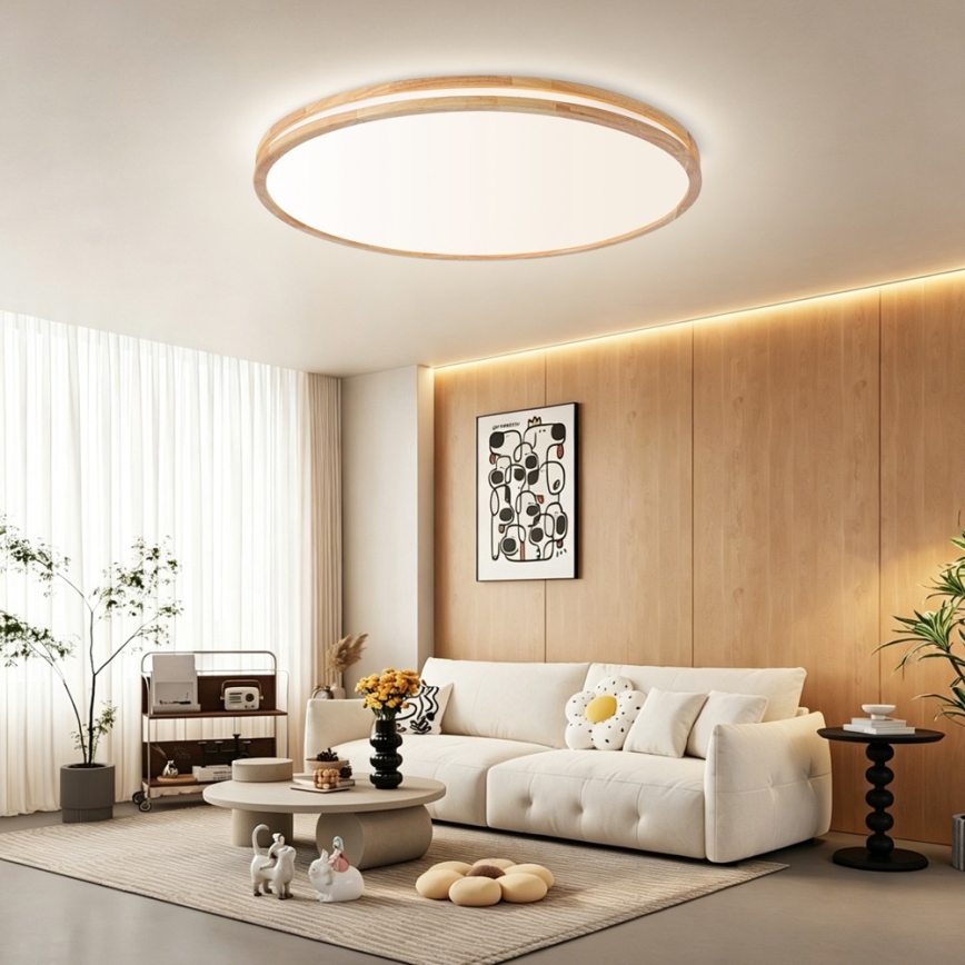Brilagi - Zatemnjevalna LED stropna svetilka MOLINA LED/128W/230V 3000-6000K hrast, premer 100 cm + daljinski upravljalnik