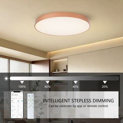 Brilagi - LED stropno svetilo POOL SMART, z zatemnitvijo, 100W/230V, 3000-6000K, premer 80 cm, Wi-Fi Tuya, bronasto + daljinski upravljalnik