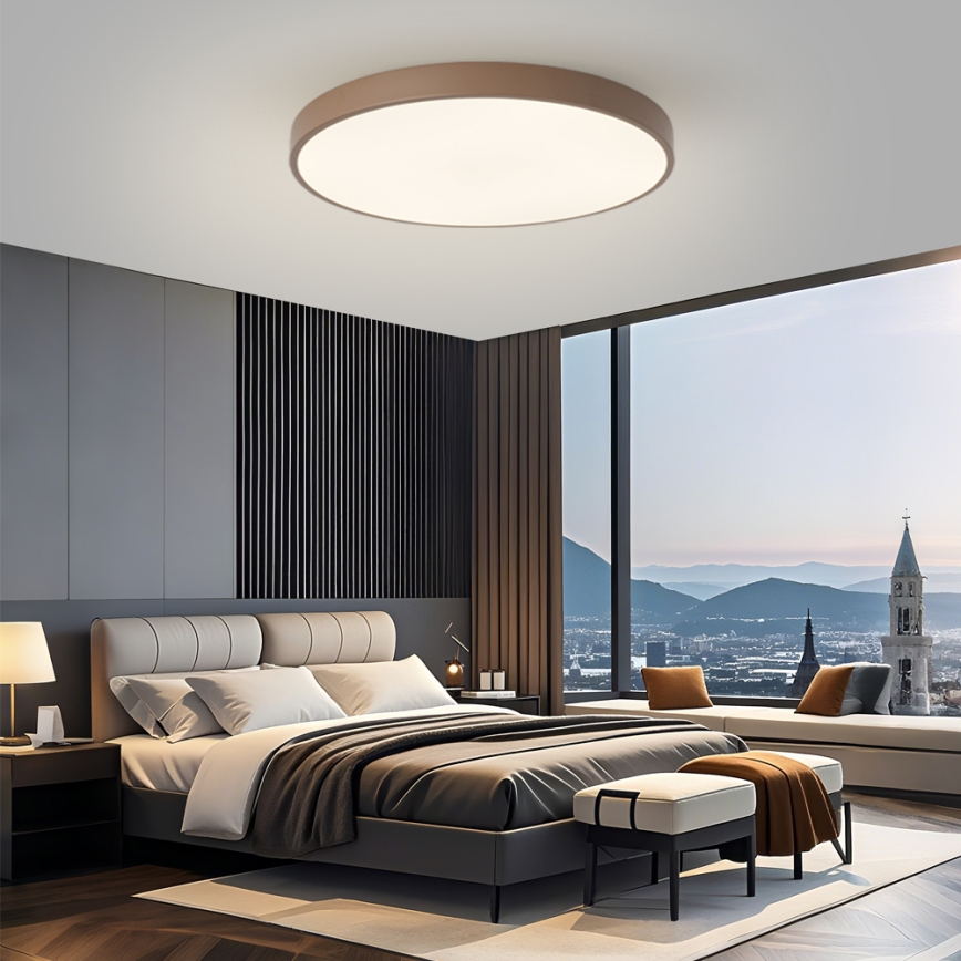Brilagi - LED svetilka z nastavljivo svetlostjo POOL SMART LED/100W/230V, premer 80 cm, 3000-6000K, Wi-Fi Tuya + daljinski upravljalnik, rjava