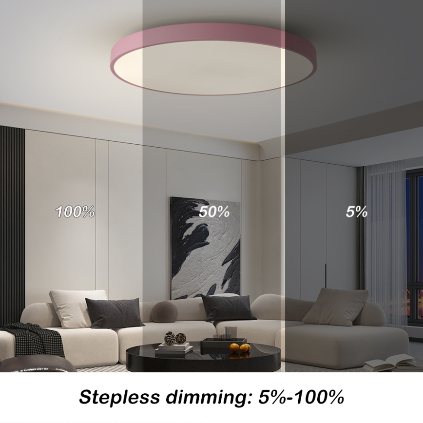 BRILAGI - Zatemnjevalna LED svetilka POOL SMART LED/100W/230V, premer 80 cm, 3000-6000K, Wi-Fi Tuya + daljinski upravljalnik, rožnata