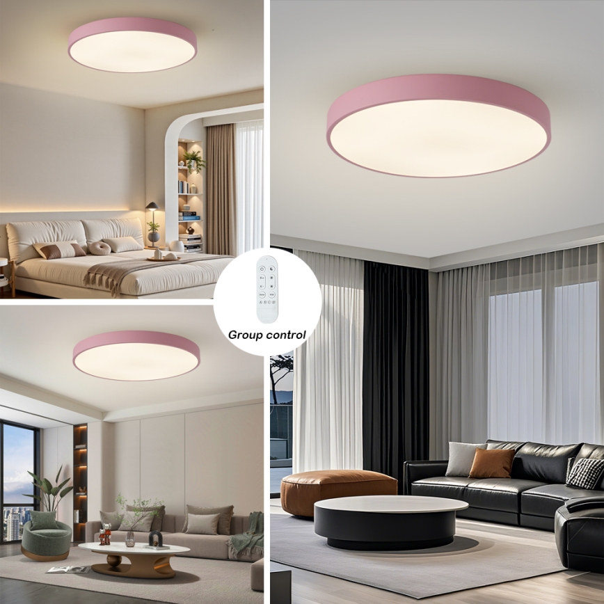 BRILAGI - Zatemnjevalna LED svetilka POOL SMART LED/100W/230V, premer 80 cm, 3000-6000K, Wi-Fi Tuya + daljinski upravljalnik, rožnata