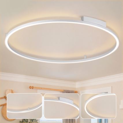 Brilagi - Zatemnjivo stropno LED svetilo PORTOFINO LED/85W/230V 3000-6000K premer 120 cm srebrno + z daljinskim upravljalnikom