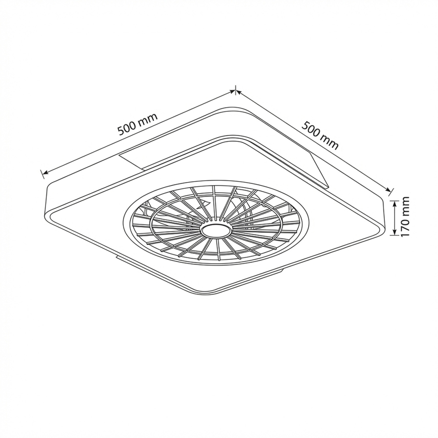 Brilagi - zatemnjiva LED stropna svetilka z ventilatorjem LED/38W/230V 3000-6500K 3000-6500K 50x50 cm bela/hrast + daljinski upravljalnik