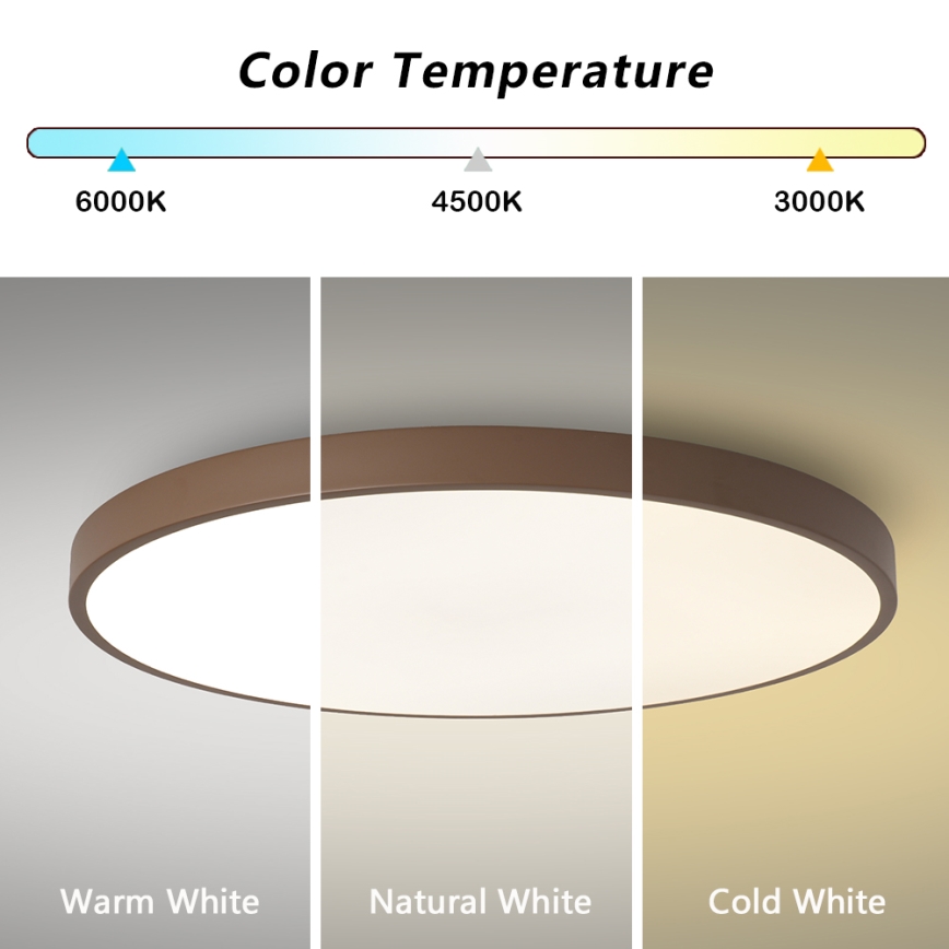 Brilagi - zatemnitvena LED svetilka POOL SMART LED/128W/230V premer 100 cm Wi-Fi Tuya + daljinsko upravljanje rjava