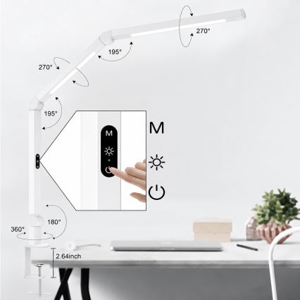 Brilagi - LED zatemnjevalna fleksibilna namizna svetilka na dotik VARIO LED/12W/230V 3000/4000/5000/6500K CRI 92 bela