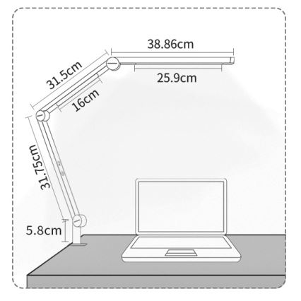 Brilagi - LED zatemnjevalna fleksibilna namizna svetilka na dotik VARIO LED/12W/230V 3000/4000/5000/6500K CRI 92 bela