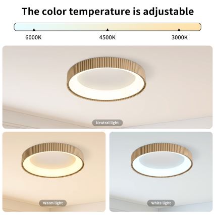 Brilagi - LED zatemnjevalna stropna svetilka FALCON MODERN LED/30W/230V 3000-6500K premer 40 cm bež + daljinski upravljalnik