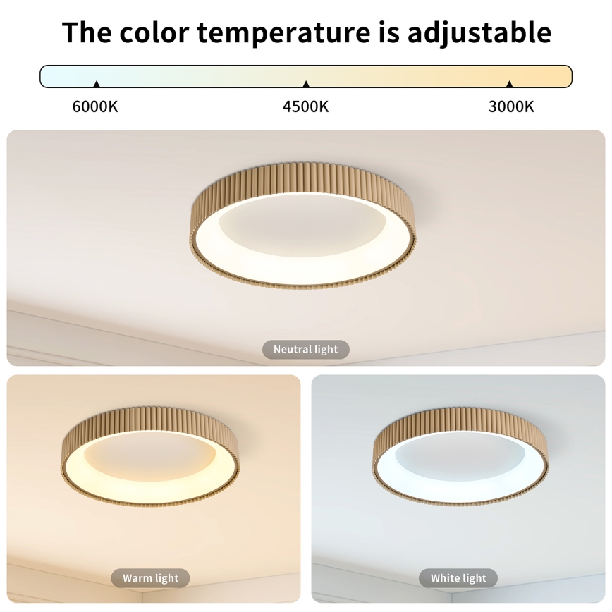 Brilagi - LED zatemnjevalna stropna svetilka FALCON MODERN LED/30W/230V 3000-6500K premer 40 cm bež + daljinski upravljalnik