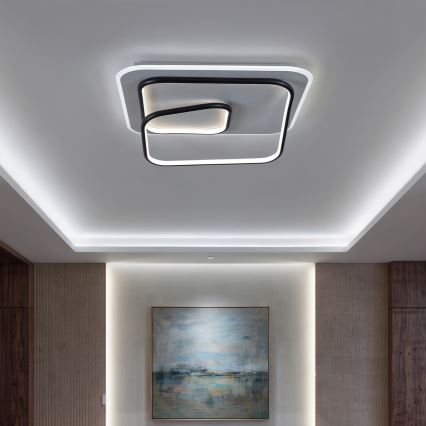 Brilagi - LED zatemnljivo stropno svetilo FLARE LED/81W/230V 3000-6000K 50x50 cm bela/črna + daljinski upravljalnik