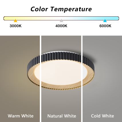 Brilagi - Zatemnljiva stropna LED svetilka NEXO LED/48W/230V 3000-6000K črna, Ø 43 cm + daljinski upravljalnik