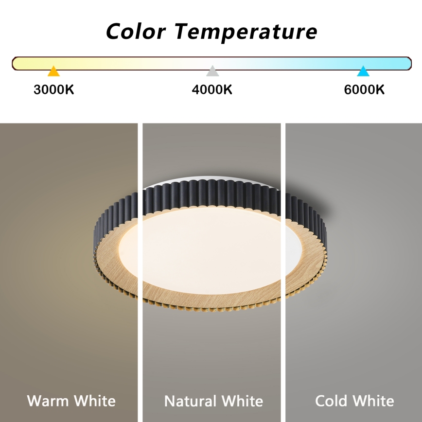Brilagi - Zatemnljiva stropna LED svetilka NEXO LED/48W/230V 3000-6000K črna, Ø 43 cm + daljinski upravljalnik