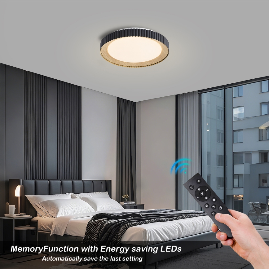 Brilagi - Zatemnljiva stropna LED svetilka NEXO LED/48W/230V 3000-6000K črna, Ø 43 cm + daljinski upravljalnik