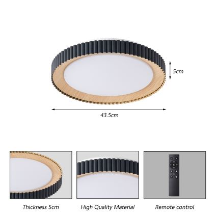 Brilagi - Zatemnljiva stropna LED svetilka NEXO LED/48W/230V 3000-6000K črna, Ø 43 cm + daljinski upravljalnik