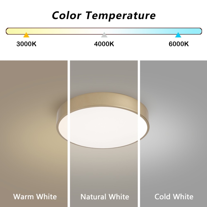 Brilagi - LED Zatemnjiva stropna svetilka POOL LED/36W/230V 3000-6000K, premer 30 cm, zlata + daljinski upravljalnik