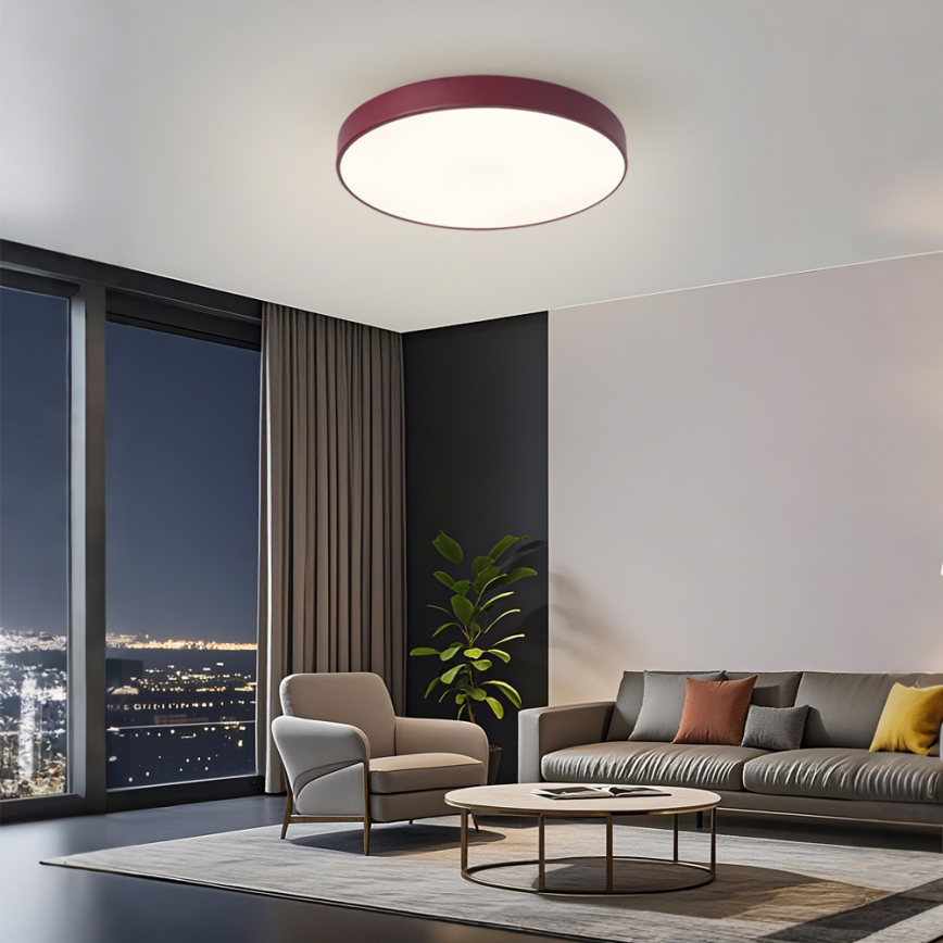 Brilagi - LED zatemnljivo stropno svetilo POOL LED/60W/230V 3000-6000K Ø 50 cm burgundno + daljinski upravljalnik