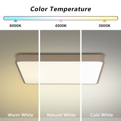 Brilagi - Zatemnjivo LED stropno svetilo POOL SQUARE LED/48W/230V 3000-6000K 50x50 cm bež + daljinski upravljalnik