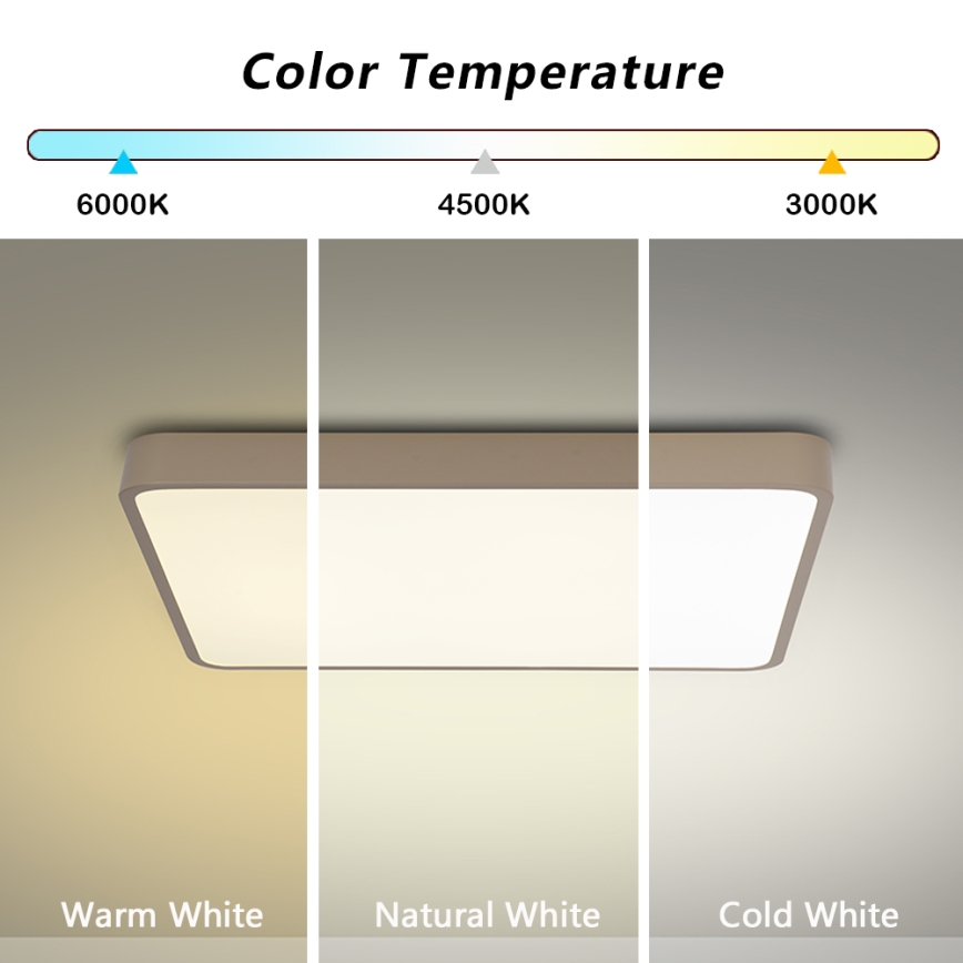 Brilagi - Zatemnjivo LED stropno svetilo POOL SQUARE LED/48W/230V 3000-6000K 50x50 cm bež + daljinski upravljalnik