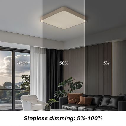 Brilagi - Zatemnjivo LED stropno svetilo POOL SQUARE LED/48W/230V 3000-6000K 50x50 cm bež + daljinski upravljalnik