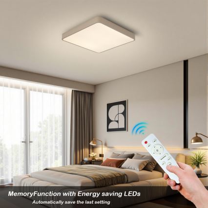 Brilagi - Zatemnjivo LED stropno svetilo POOL SQUARE LED/48W/230V 3000-6000K 50x50 cm bež + daljinski upravljalnik