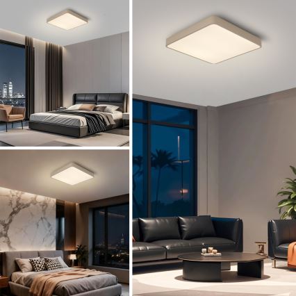 Brilagi - Zatemnjivo LED stropno svetilo POOL SQUARE LED/48W/230V 3000-6000K 50x50 cm bež + daljinski upravljalnik