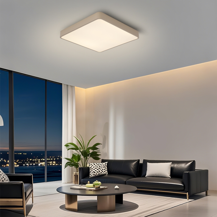 Brilagi - Zatemnjivo LED stropno svetilo POOL SQUARE LED/48W/230V 3000-6000K 50x50 cm bež + daljinski upravljalnik