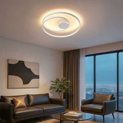 Brilagi - zatemnljiva LED stropna svetilka TWISTER LED/48W/230V 3000-6000K premer 50 cm bela + daljinski upravljalnik