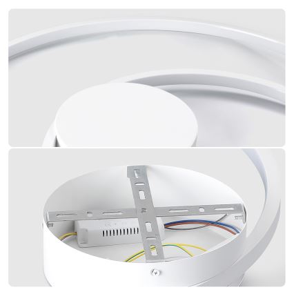 Brilagi - zatemnljiva LED stropna svetilka TWISTER LED/48W/230V 3000-6000K premer 50 cm bela + daljinski upravljalnik