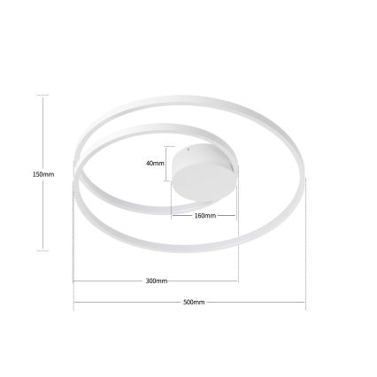 Brilagi - zatemnljiva LED stropna svetilka TWISTER LED/48W/230V 3000-6000K premer 50 cm bela + daljinski upravljalnik