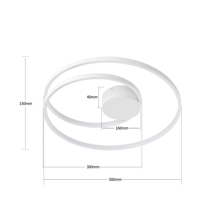 Brilagi - zatemnljiva LED stropna svetilka TWISTER LED/48W/230V 3000-6000K premer 50 cm bela + daljinski upravljalnik