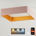 Brilagi - LED zatemnjiva stropna svetilka VELVET SQUARE SMART LED/36W/230V 60x60 cm 2700-6500K Wi-Fi Tuya + daljinski upravljalnik rožnata
