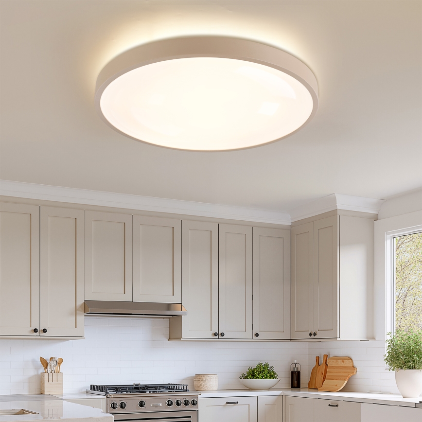 Brilagi - zatemnjiva LED stropna svetilka GLASS POOL DOUBLE LED/80W/230V 3000-6000K 60 cm bež + daljinski upravljalnik