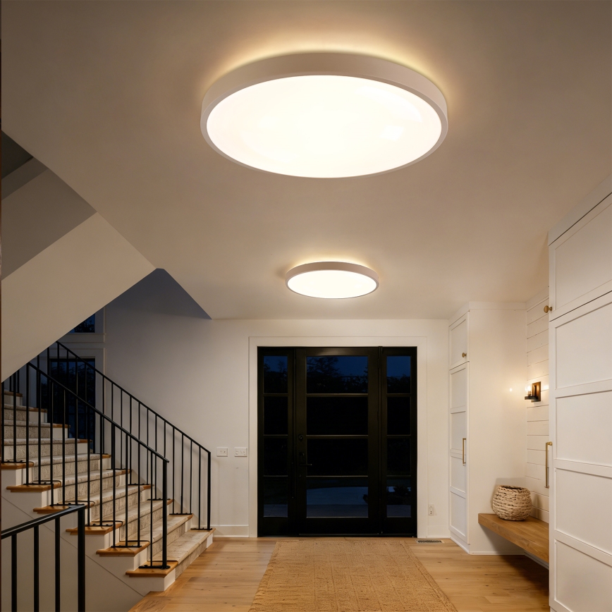 Brilagi - zatemnjiva LED stropna svetilka GLASS POOL DOUBLE LED/80W/230V 3000-6000K 60 cm bež + daljinski upravljalnik