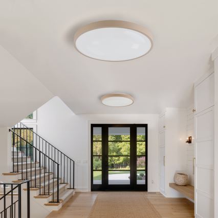 Brilagi - zatemnjiva LED stropna svetilka GLASS POOL DOUBLE LED/80W/230V 3000-6000K 60 cm bež + daljinski upravljalnik