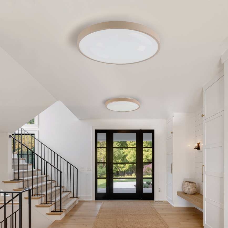 Brilagi - zatemnjiva LED stropna svetilka GLASS POOL DOUBLE LED/80W/230V 3000-6000K 60 cm bež + daljinski upravljalnik