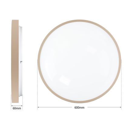 Brilagi - zatemnjiva LED stropna svetilka GLASS POOL DOUBLE LED/80W/230V 3000-6000K 60 cm bež + daljinski upravljalnik