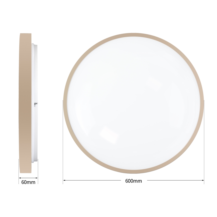 Brilagi - zatemnjiva LED stropna svetilka GLASS POOL DOUBLE LED/80W/230V 3000-6000K 60 cm bež + daljinski upravljalnik