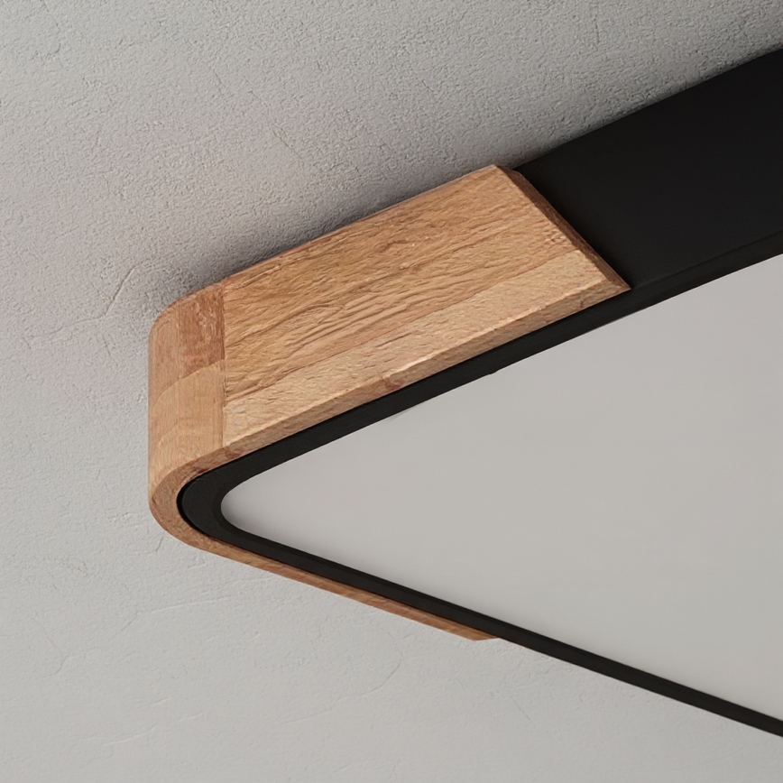 Brilagi - Zatemnjevalna LED stropna svetilka PILANA LED/60W/230V 3000-6500K hrast/črna 56x56 cm + daljinski upravljalnik