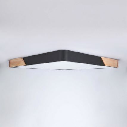 Brilagi - Zatemnjevalna LED stropna svetilka PILANA LED/60W/230V 3000-6500K hrast/črna 56x56 cm + daljinski upravljalnik