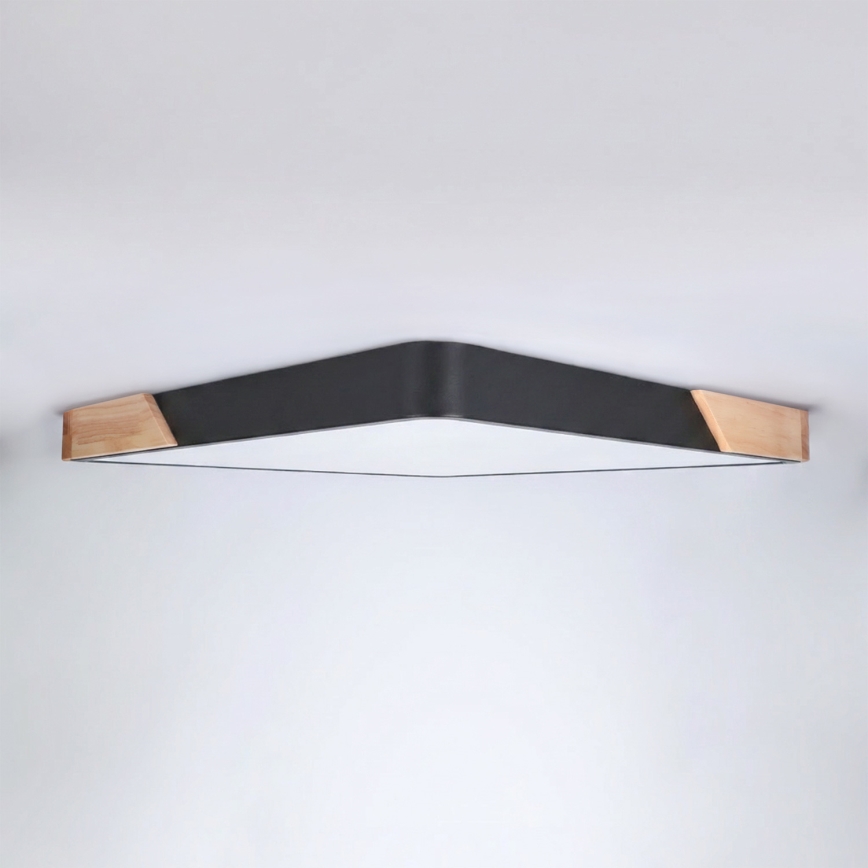Brilagi - Zatemnjevalna LED stropna svetilka PILANA LED/60W/230V 3000-6500K hrast/črna 56x56 cm + daljinski upravljalnik