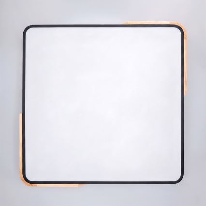 Brilagi - Zatemnjevalna LED stropna svetilka PILANA LED/60W/230V 3000-6500K hrast/črna 56x56 cm + daljinski upravljalnik