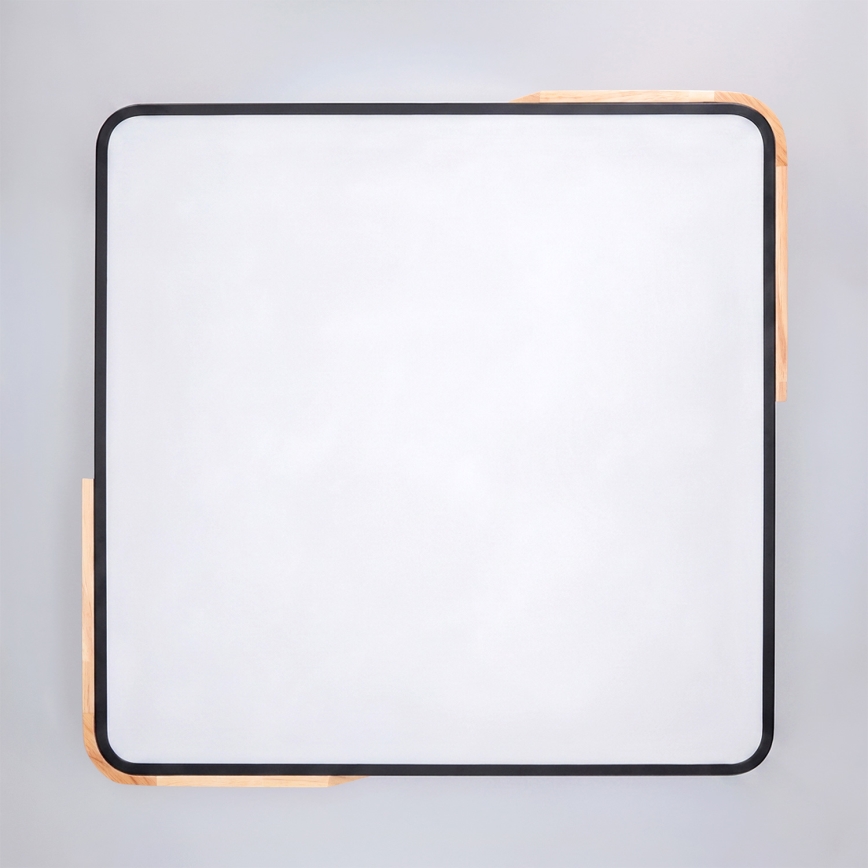 Brilagi - Zatemnjevalna LED stropna svetilka PILANA LED/60W/230V 3000-6500K hrast/črna 56x56 cm + daljinski upravljalnik