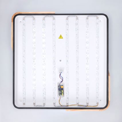 Brilagi - Zatemnjevalna LED stropna svetilka PILANA LED/60W/230V 3000-6500K hrast/črna 56x56 cm + daljinski upravljalnik