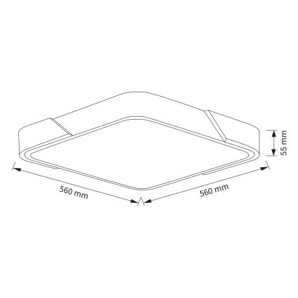 Brilagi - Zatemnjevalna LED stropna svetilka PILANA LED/60W/230V 3000-6500K hrast/črna 56x56 cm + daljinski upravljalnik