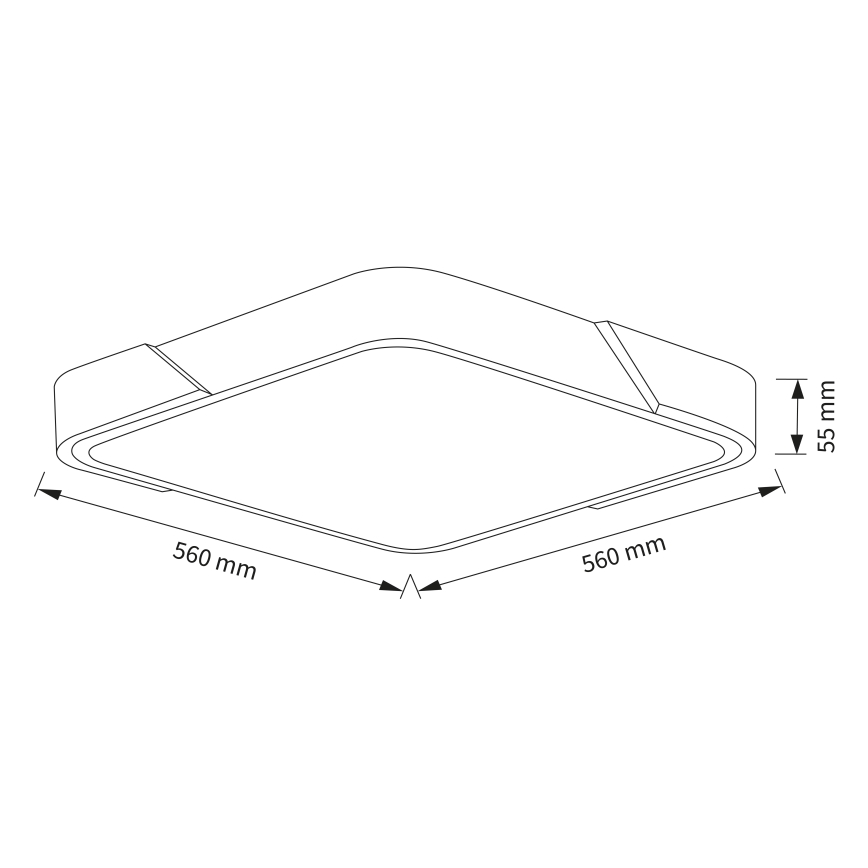 Brilagi - Zatemnjevalna LED stropna svetilka PILANA LED/60W/230V 3000-6500K hrast/črna 56x56 cm + daljinski upravljalnik